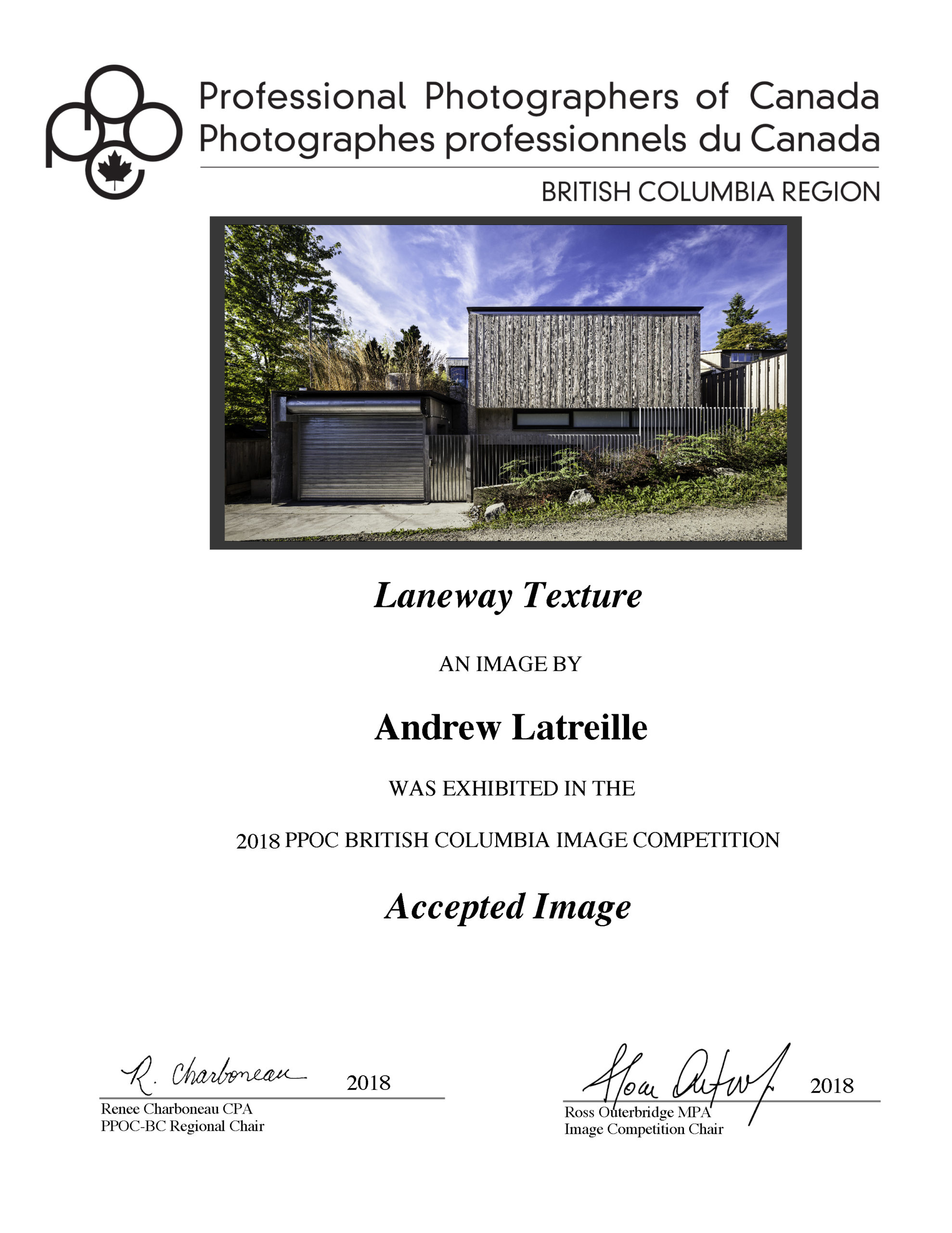 2018 PPOC Image Competition Latreille Architectural Photography